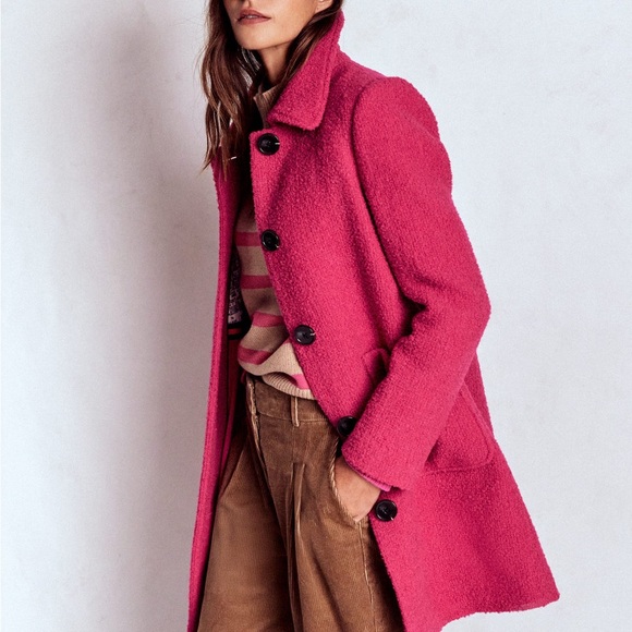 Boden Jackets & Blazers - Boden Carlisle Wool Coat Vibrant Pink Size 10 NWT